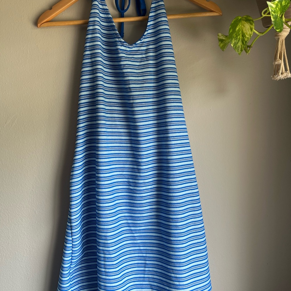 No Boundries Striped Halter Dress